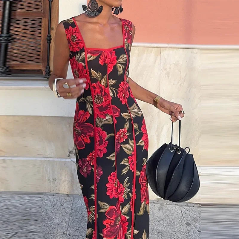 Women's Floral Sling Maxi Dress