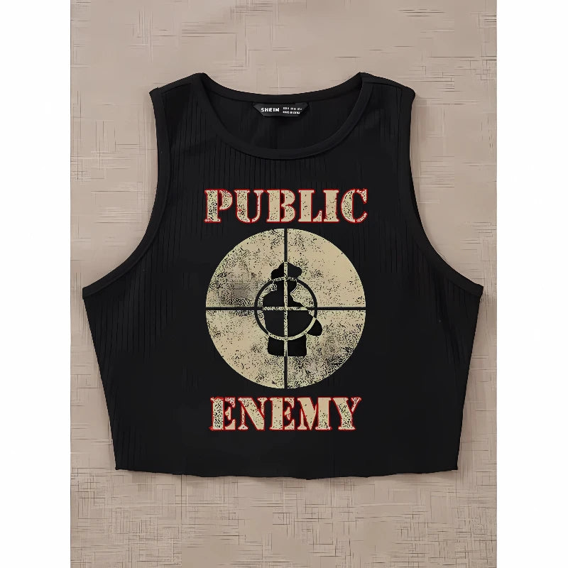 2000s Harajuku Print Round Neck Baby T-shirt Casual Short Sleeved Gothic Punk Crop Top Star Girl Retro Women's T-shirt