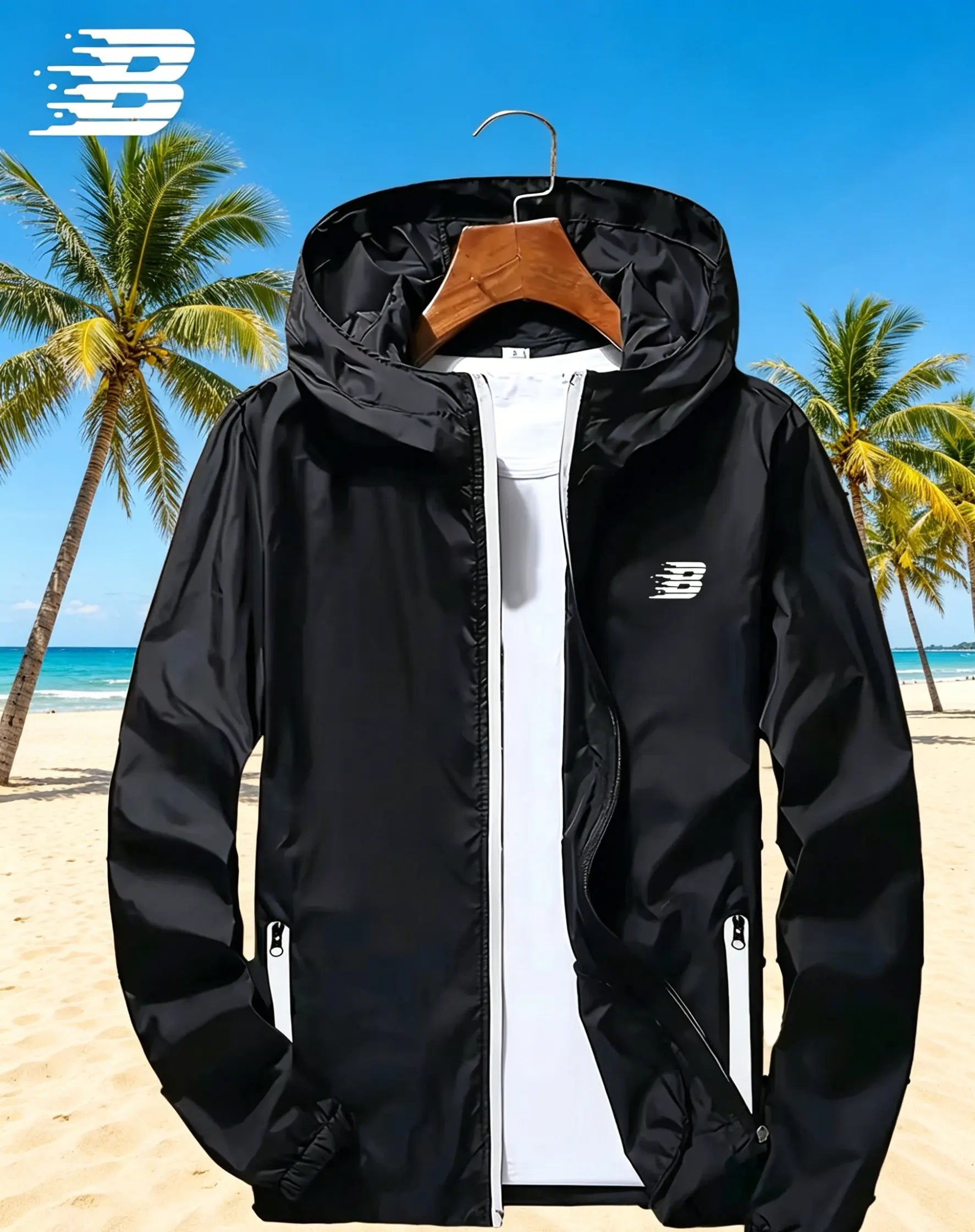 Men's Waterproof Hooded Windbreaker Jacket