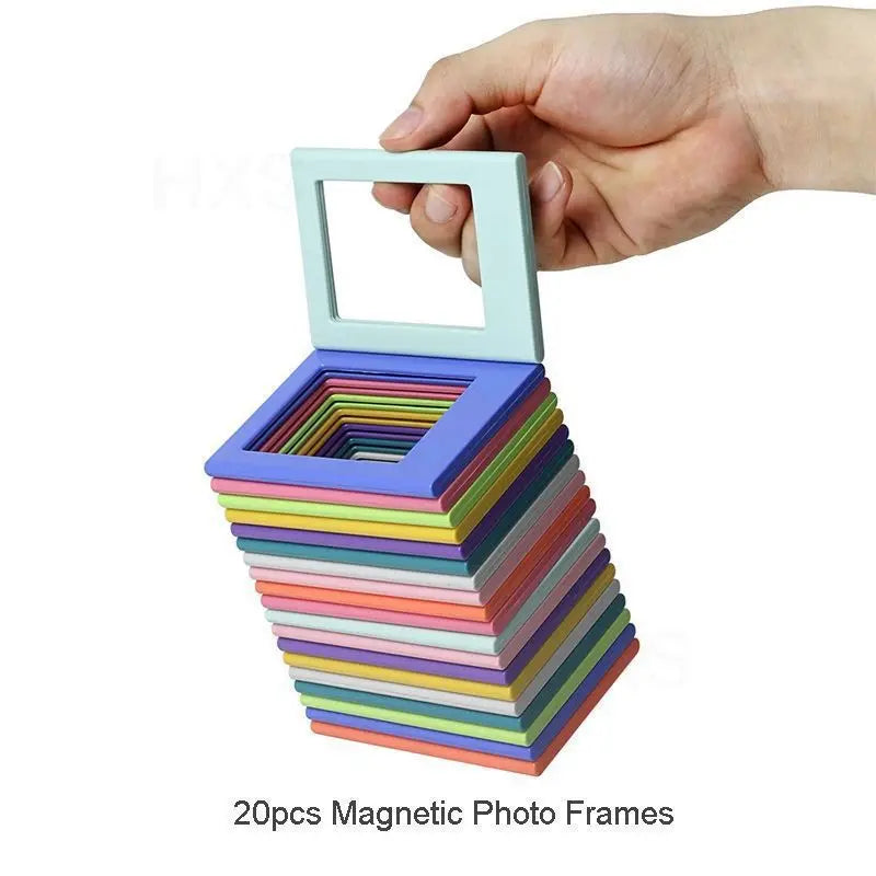 5/10/20pcs Magnetic Photo Frames for Fujifilm Instax Mini Film Papers Double Sided Fridge Picture Frame Magnets Artwork Frames