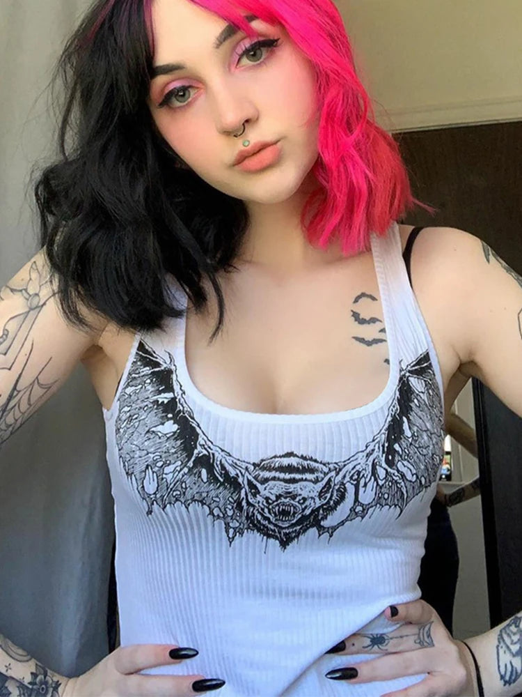 Women's Gothic Animal Print Crop Tank Top