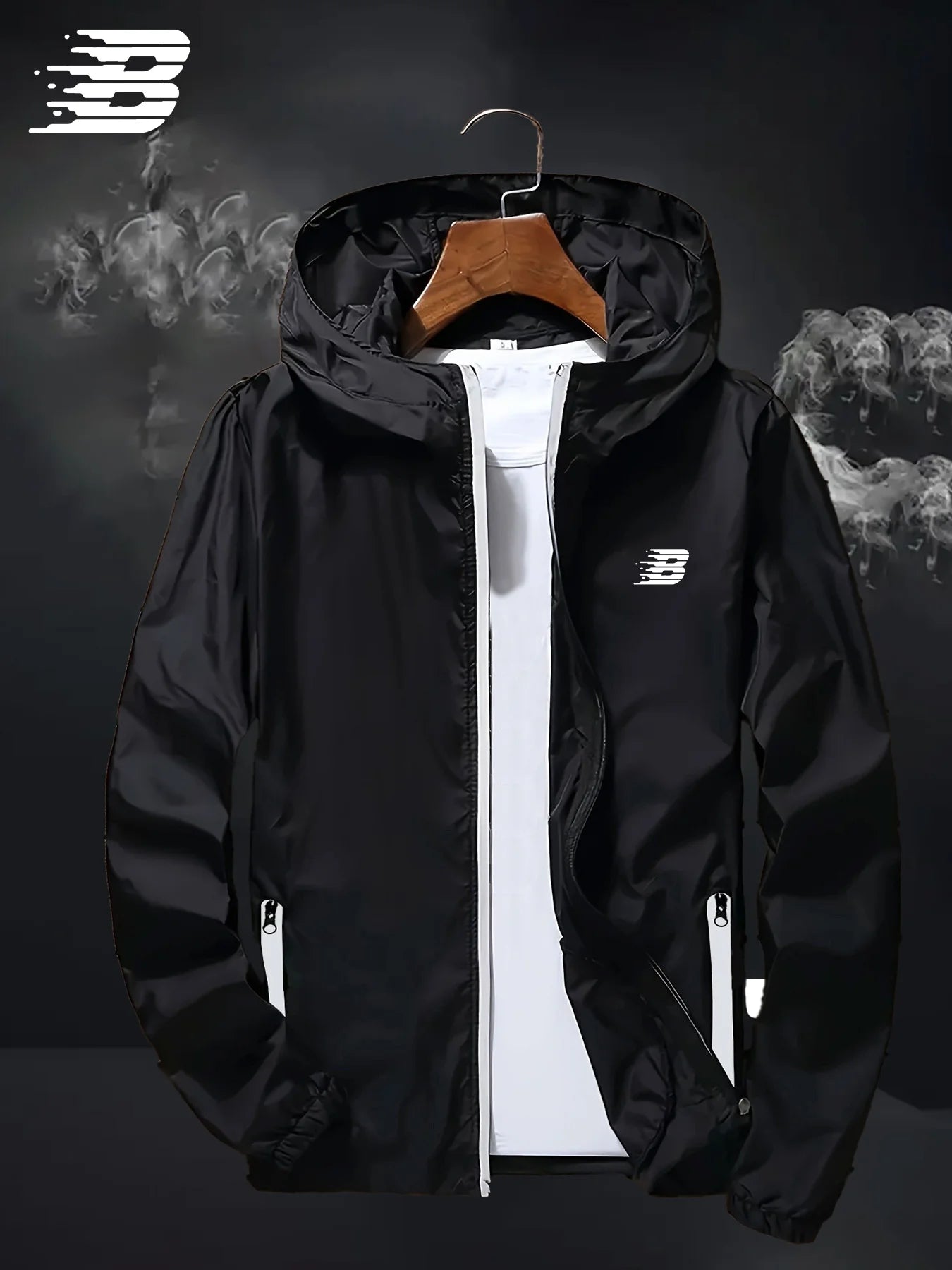Men's Waterproof Hooded Windbreaker Jacket