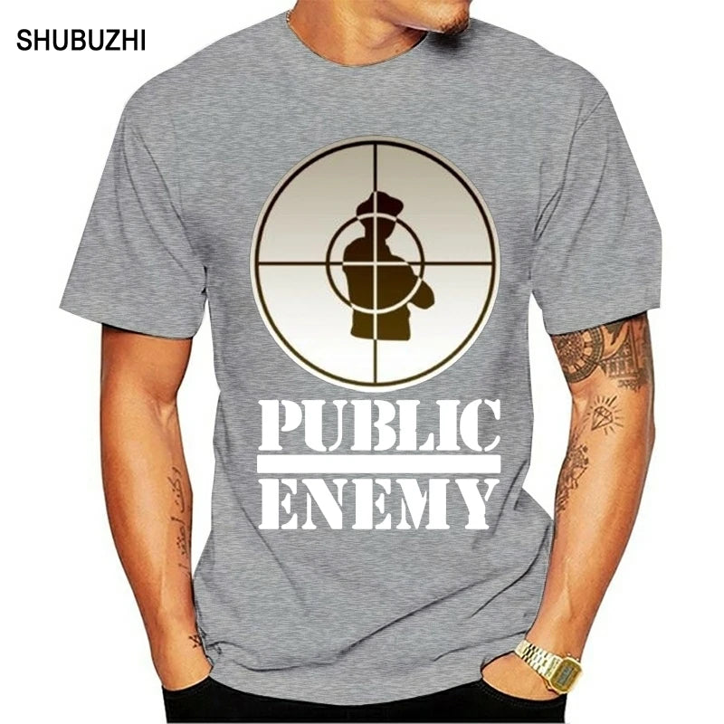 Hot Style Public Enemy Tops Tee T Shirt Oversized Tops T-Shirt men cotton tshirt summer brand teeshirt euro size