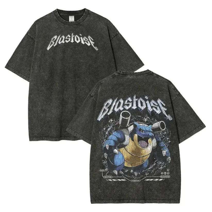 Anime Graphic Oversized Vintage Washed T-Shirt
