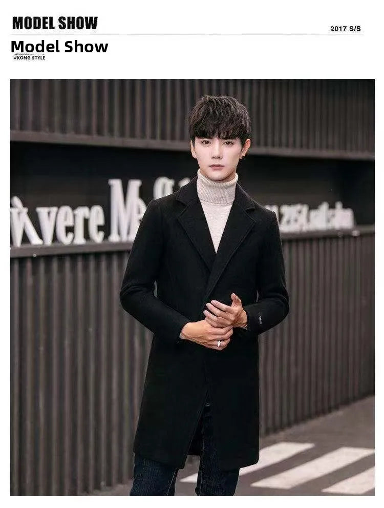 Men's Slim Fit Tweed Woolen Coat