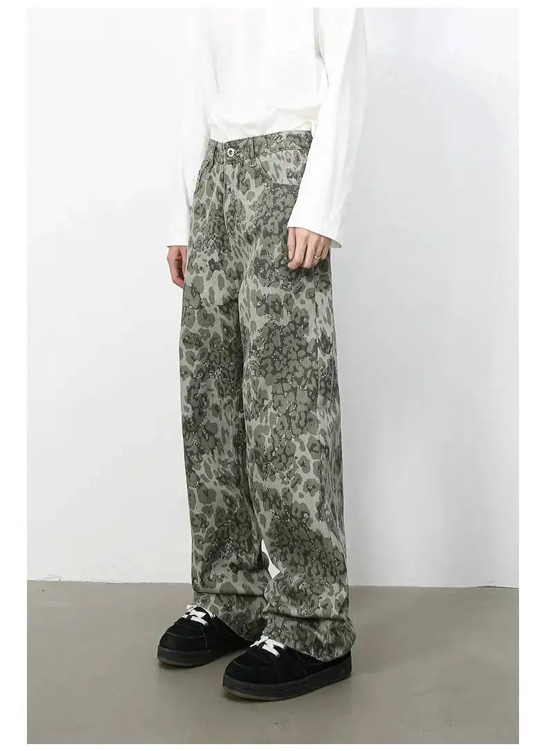 Men's Camouflage Wide Leg Denim Pants