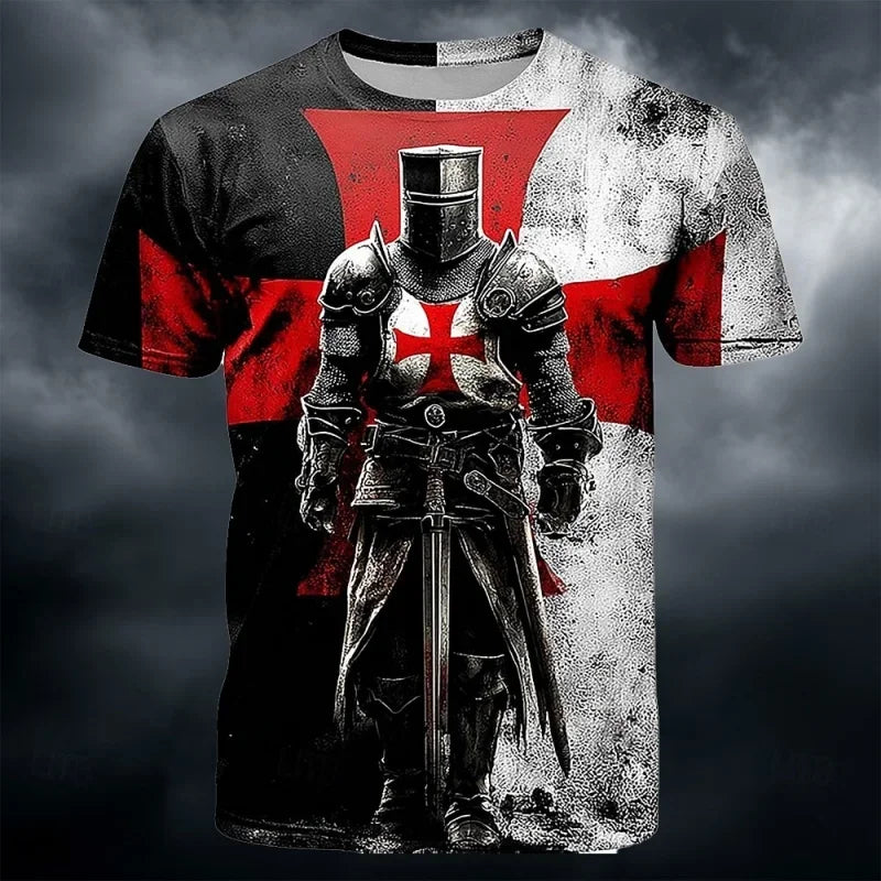 Men's Templar Knight 3D Print T-Shirt