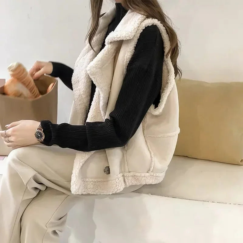 Women's Faux Fur Sleeveless Vest Jacket