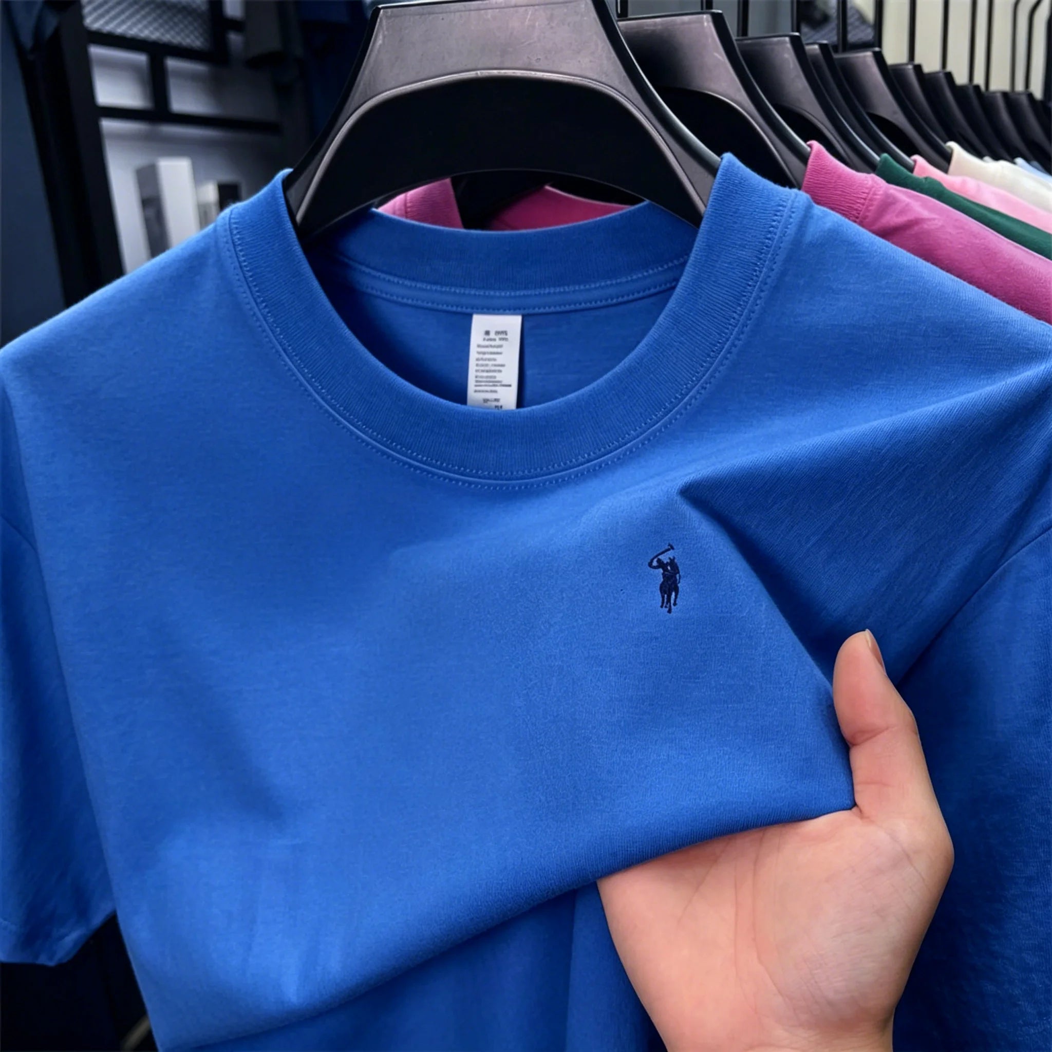 Men's Embroidered Cotton Round Neck T-Shirt