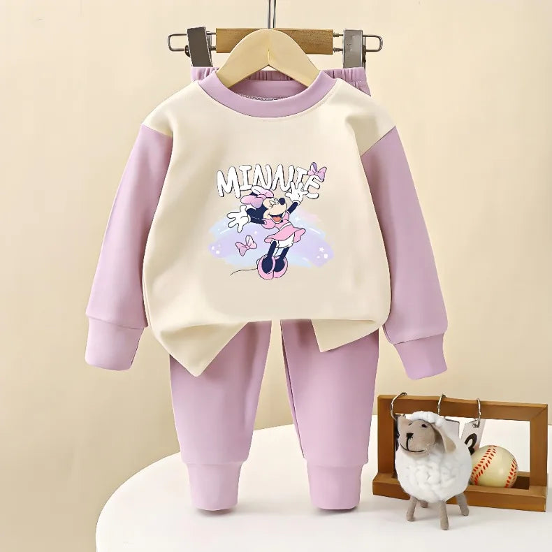 2026 Autumn New Long Sleeve Pajamas Sets for Girls Casual Home Clothes Sets Children Dralon Farbic Kids Bottom Clothes Sleepwear