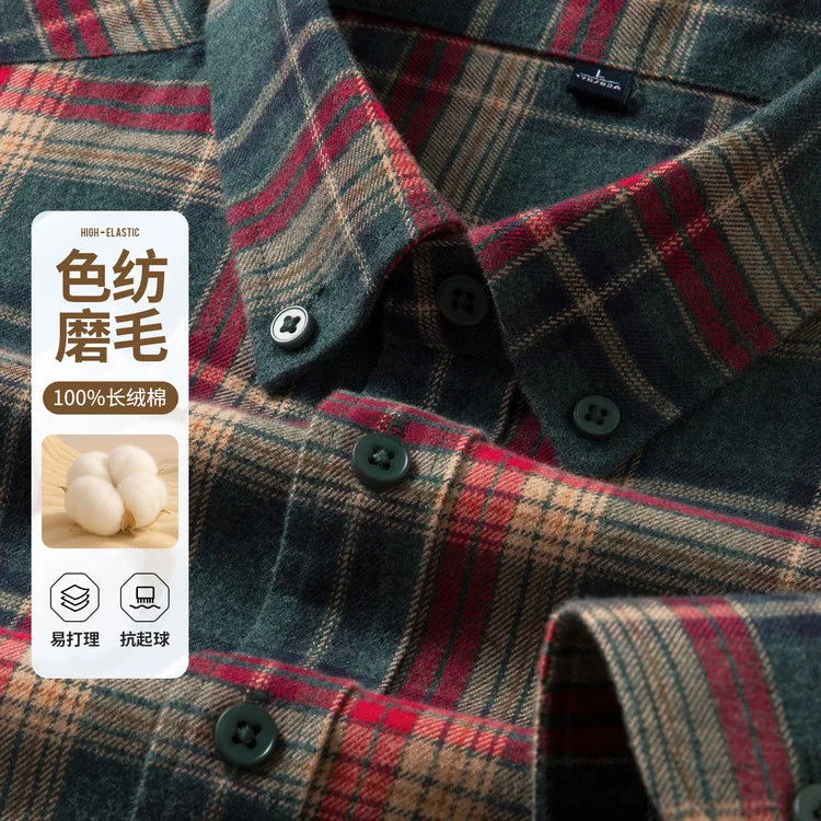 Men's Anti-Wrinkle Flannel Plaid Shirt