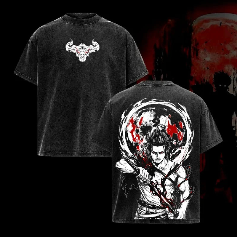 Black Clover Anime Washed Graphic T-Shirt