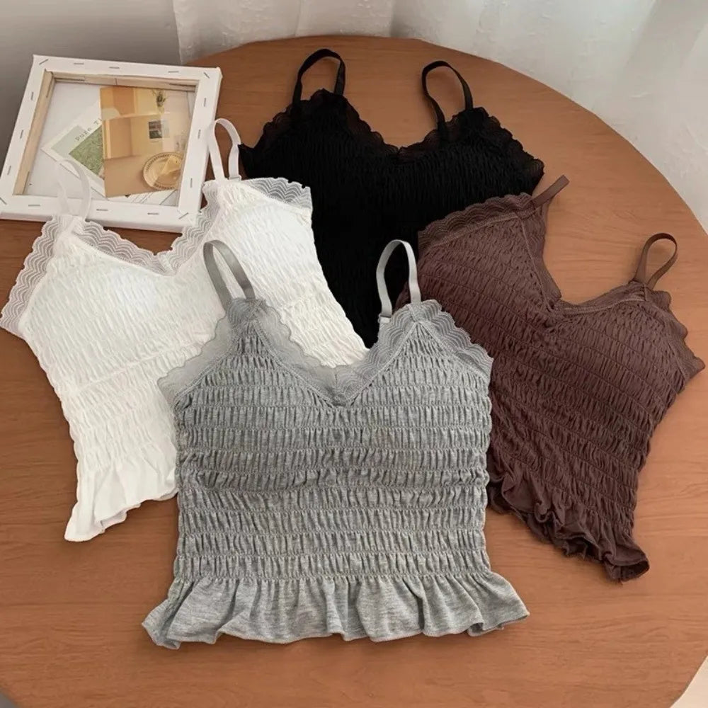Women's Lace Camisole with Built-In Bra