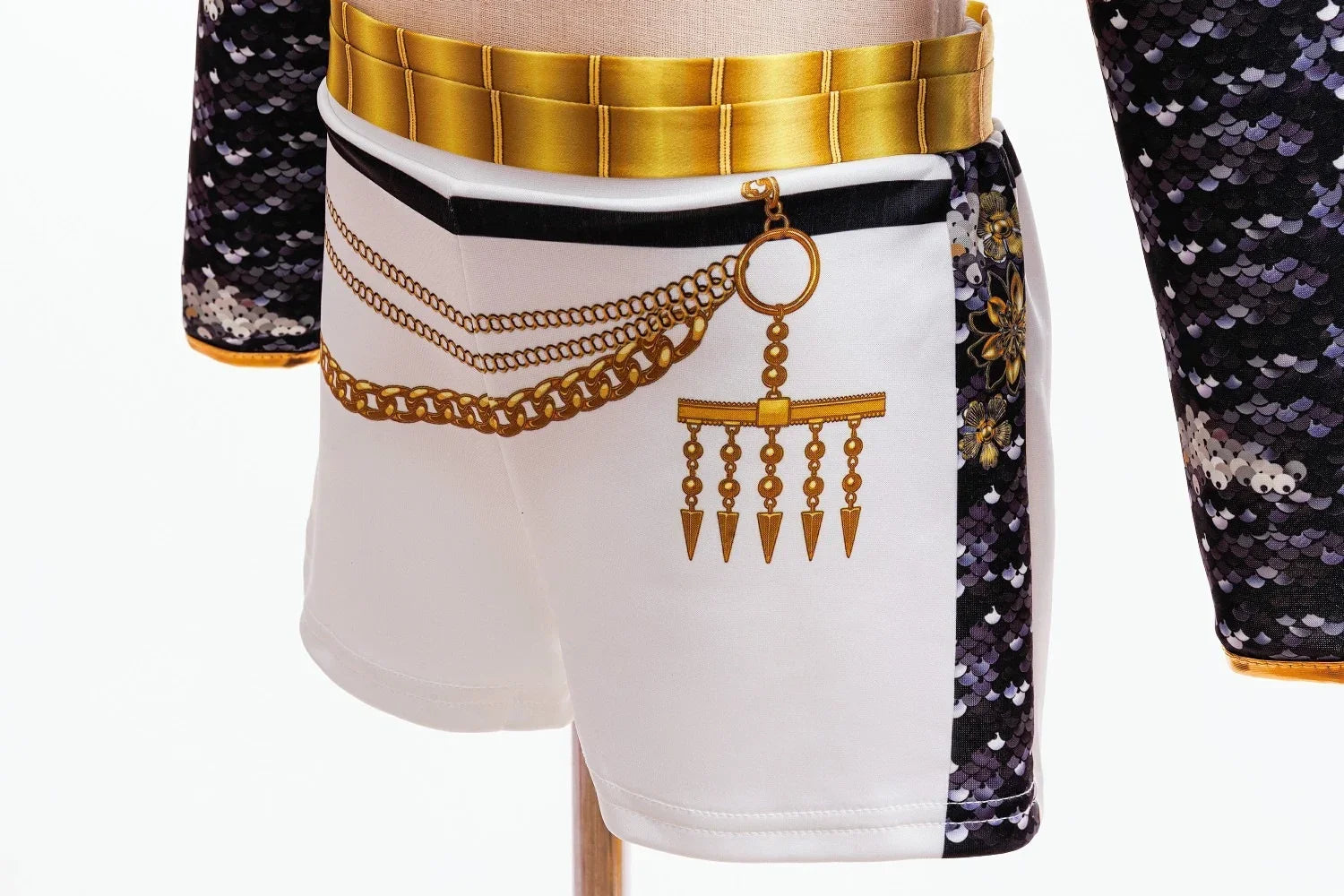 Girls Sequin Hip Hop Dance Outfit Set Crop Top Jacket Shorts with Purple Braid Wig Kids Jazz Stage Costume