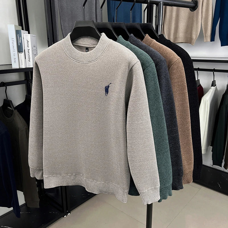 Men's Embroidered Knit Pullover Sweater