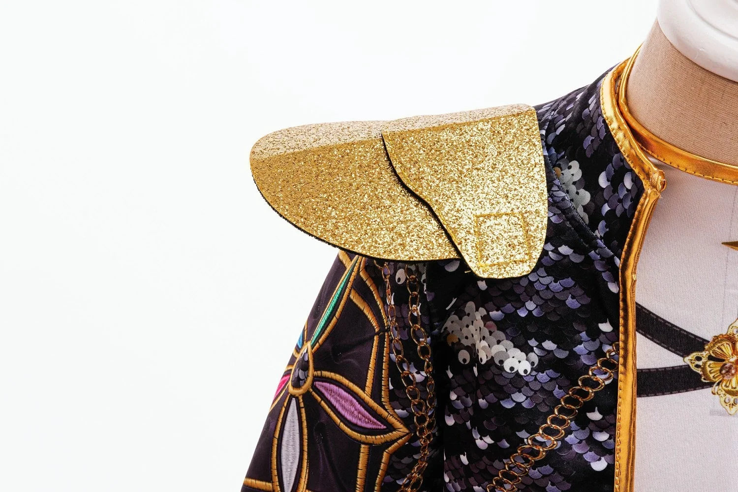 Girls Sequin Hip Hop Dance Outfit Set Crop Top Jacket Shorts with Purple Braid Wig Kids Jazz Stage Costume