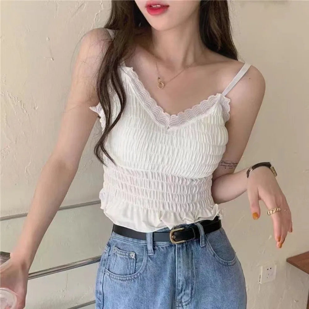 Women's Lace Camisole with Built-In Bra
