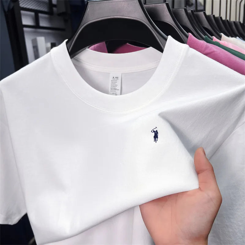 Men's Embroidered Cotton Round Neck T-Shirt