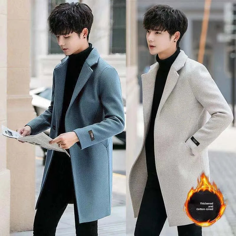 Men's Slim Fit Tweed Woolen Coat