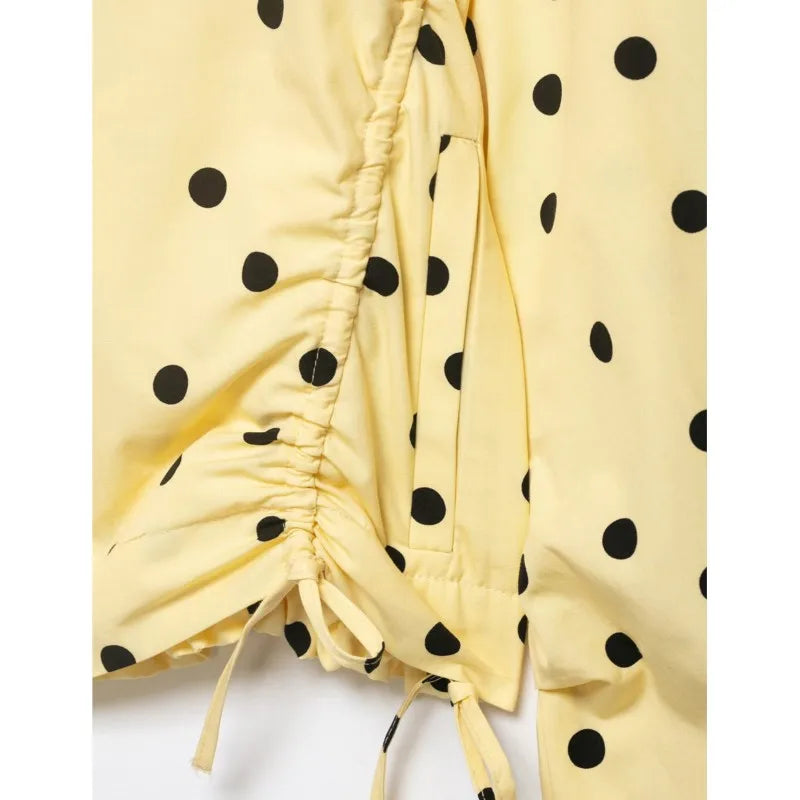 Women's Polka Dot Tie High Collar Jacket