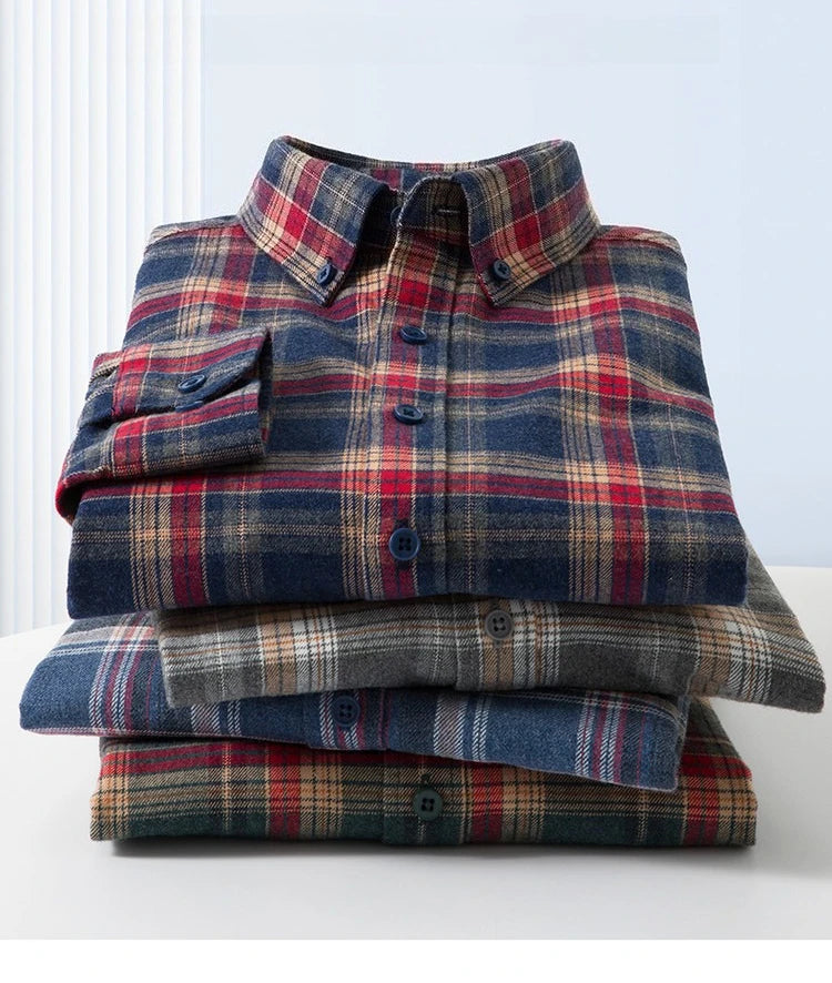 Men's Anti-Wrinkle Flannel Plaid Shirt