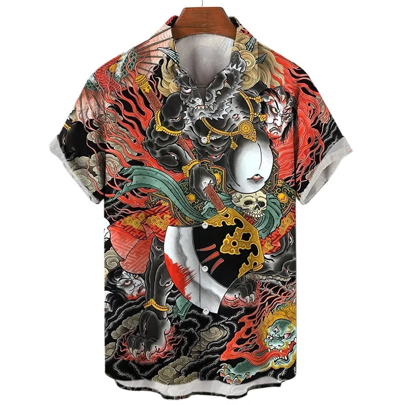 Men's 3D Tiger Dragon Hawaiian Shirt