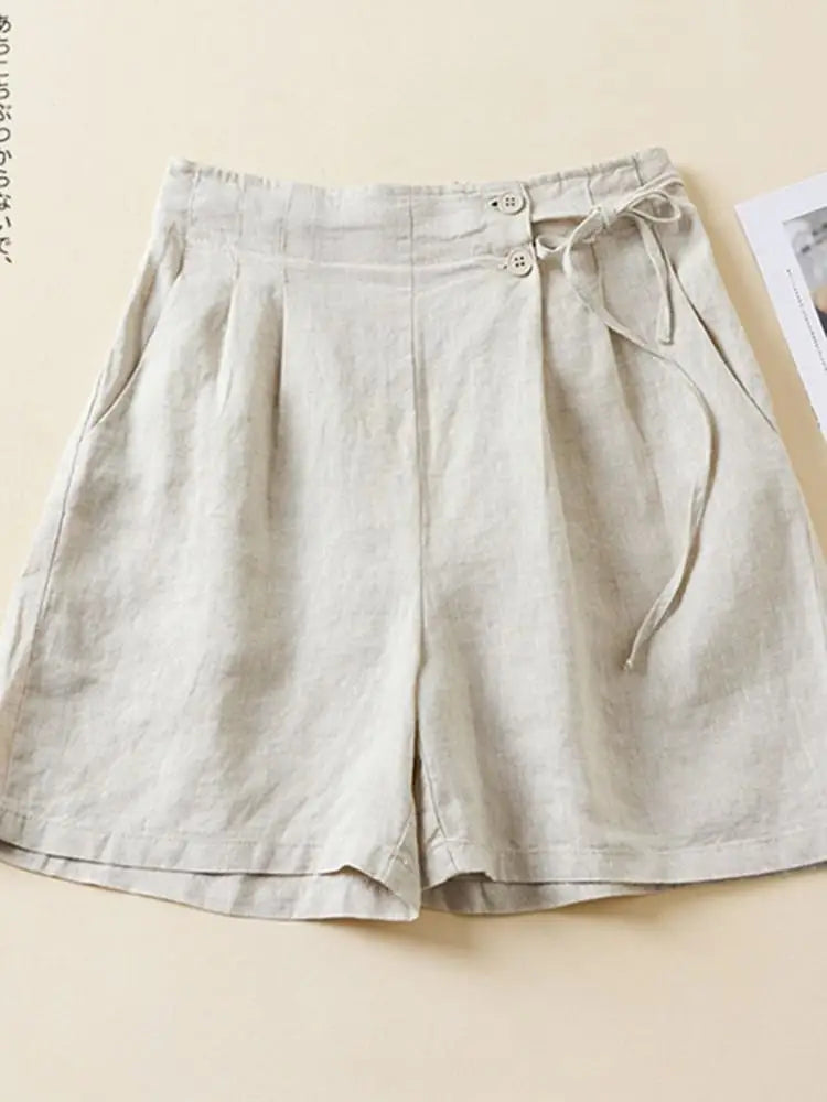 Women's Loose Cotton Linen Casual Shorts