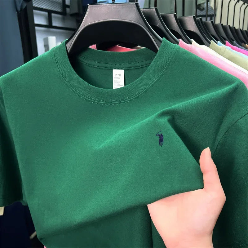 Men's Embroidered Cotton Round Neck T-Shirt