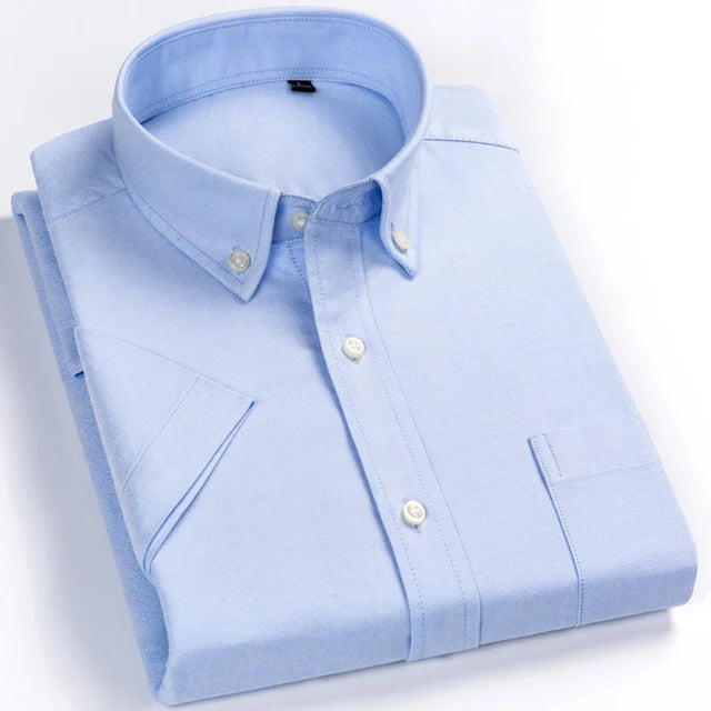 Men's Plaid Gingham Short Sleeve Shirt