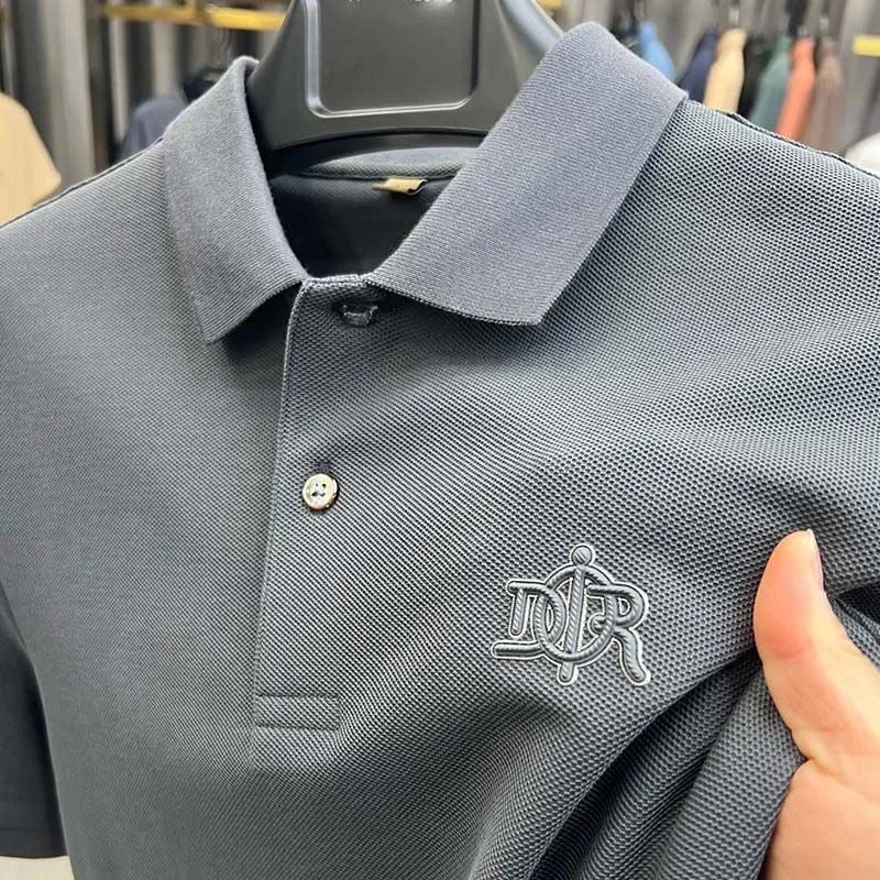 Men's Embroidered Cotton Polo Shirt