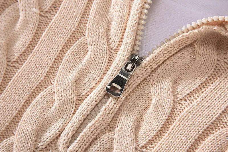 pure Cotton Sweaters Men's High Quality Autumn Cable Knit Christmas Sweater With Zipper Turtleneck Pullovers Zipper Pull Homme