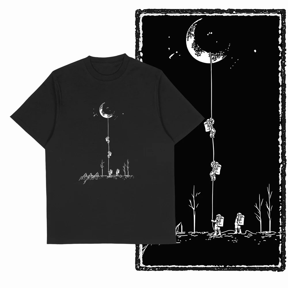 Men's Astronaut Moon Print Graphic T-Shirt