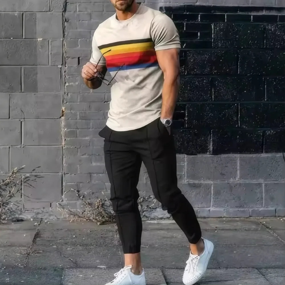 Men's 3D Print Basketball Jogging 2-Piece Set