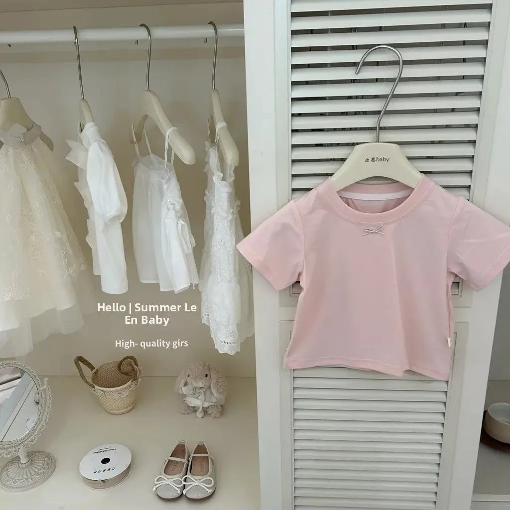 Korean Style Girls Romper Skirt Set Spring Summer Baby Rabbit Trendy Two-Piece Outfit Cotton Material Child Fashion