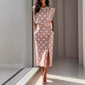 Women's Print Vest and Slim Skirt Two-Piece Set
