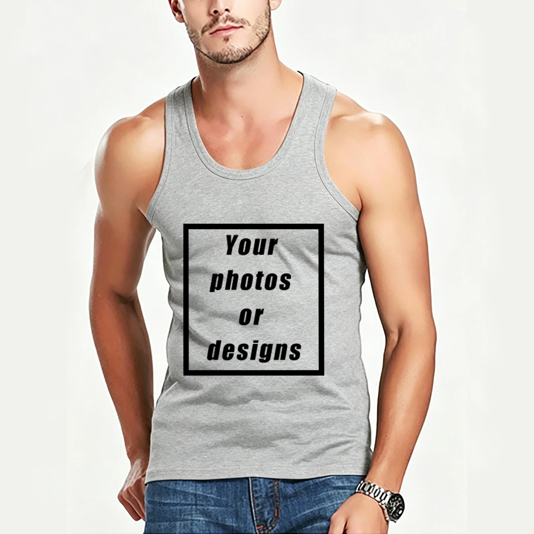 Men's Custom Graphic Sleeveless Tank Top