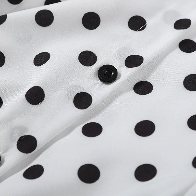 Women's Dot Shirt and Wide Leg Pants Set