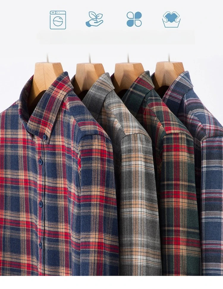 Men's Anti-Wrinkle Flannel Plaid Shirt