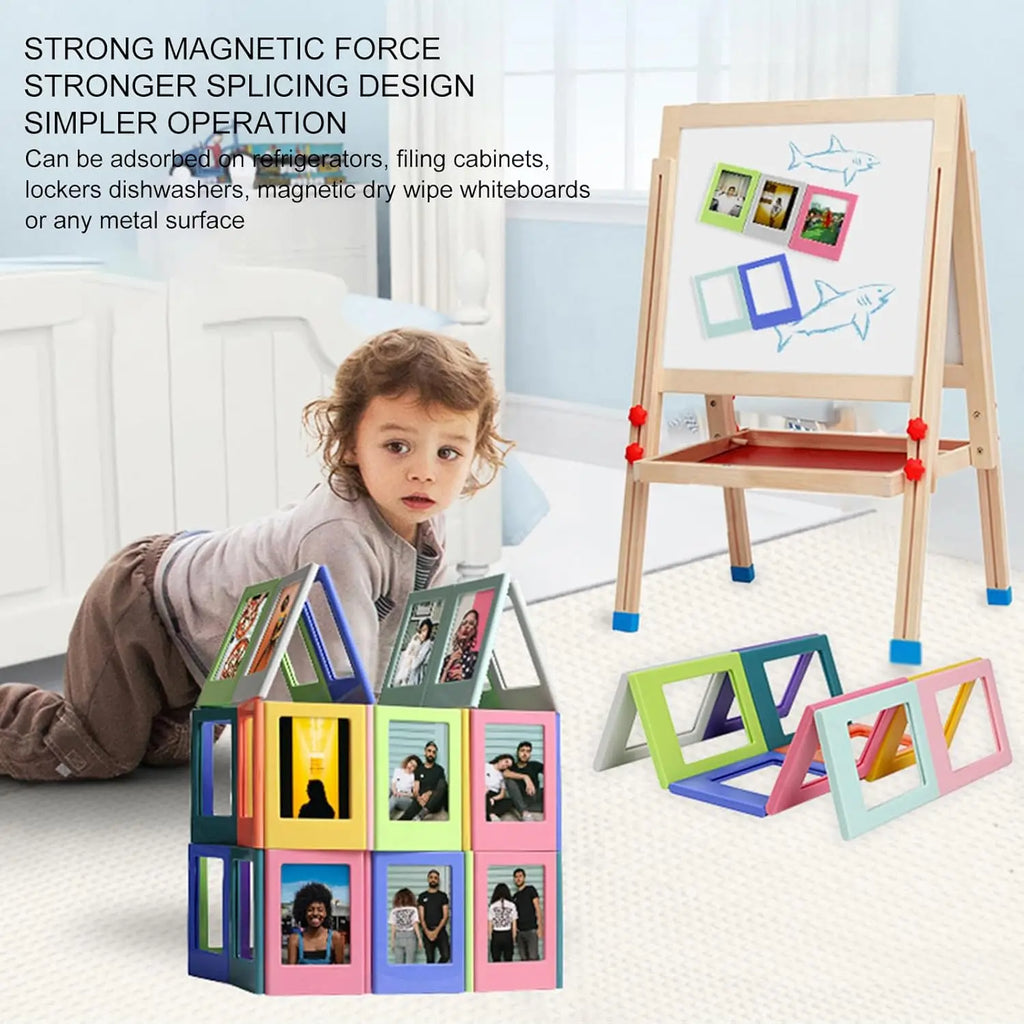 5/10/20pcs Magnetic Photo Frames for Fujifilm Instax Mini Film Papers Double Sided Fridge Picture Frame Magnets Artwork Frames
