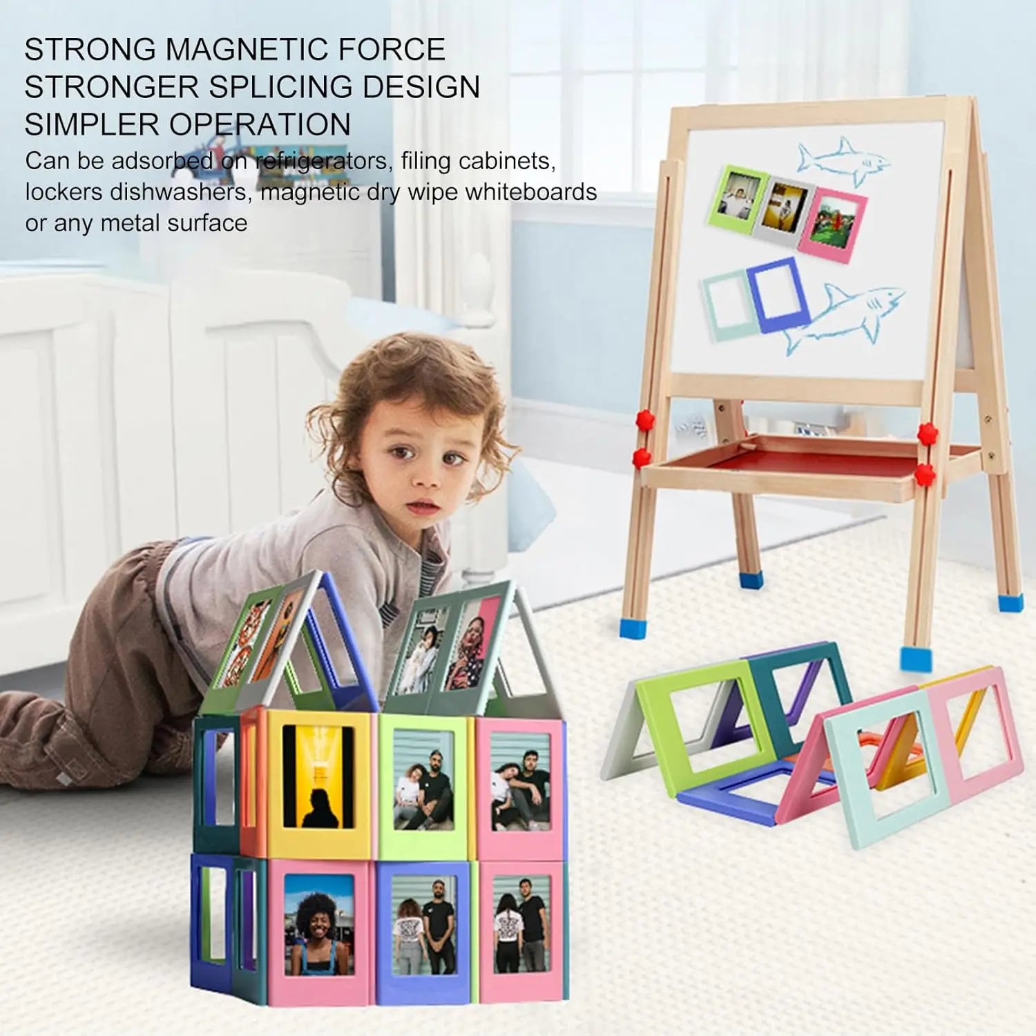 5/10/20pcs Magnetic Photo Frames for Fujifilm Instax Mini Film Papers Double Sided Fridge Picture Frame Magnets Artwork Frames
