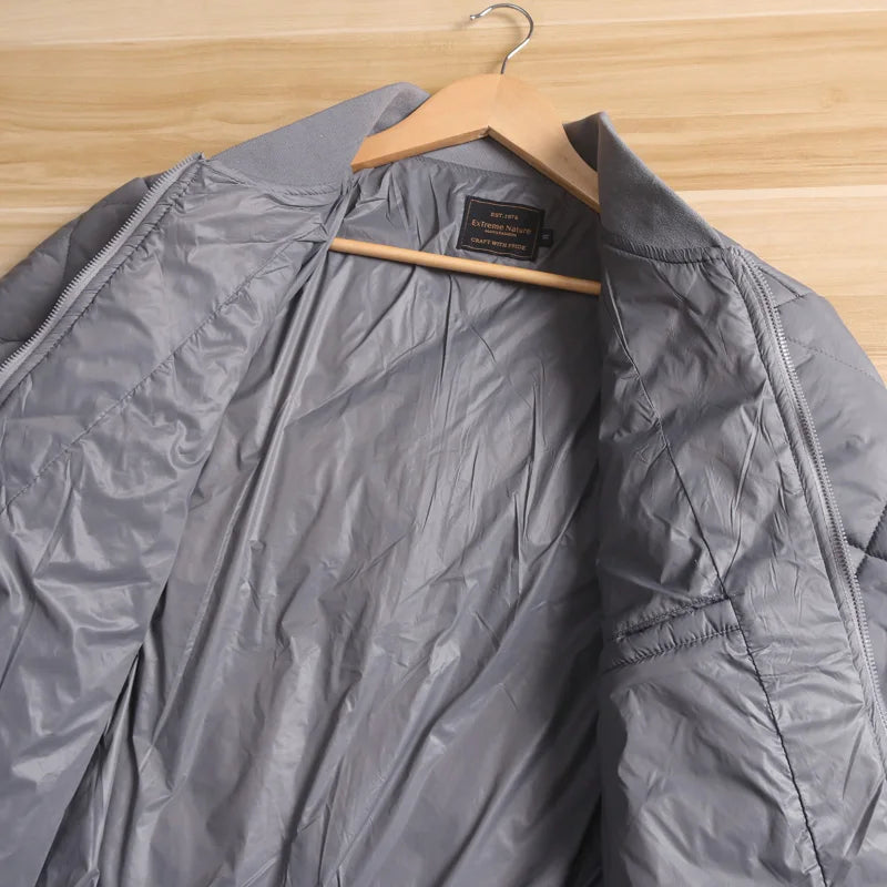 Men's Quilted Diamond Baseball Collar Jacket