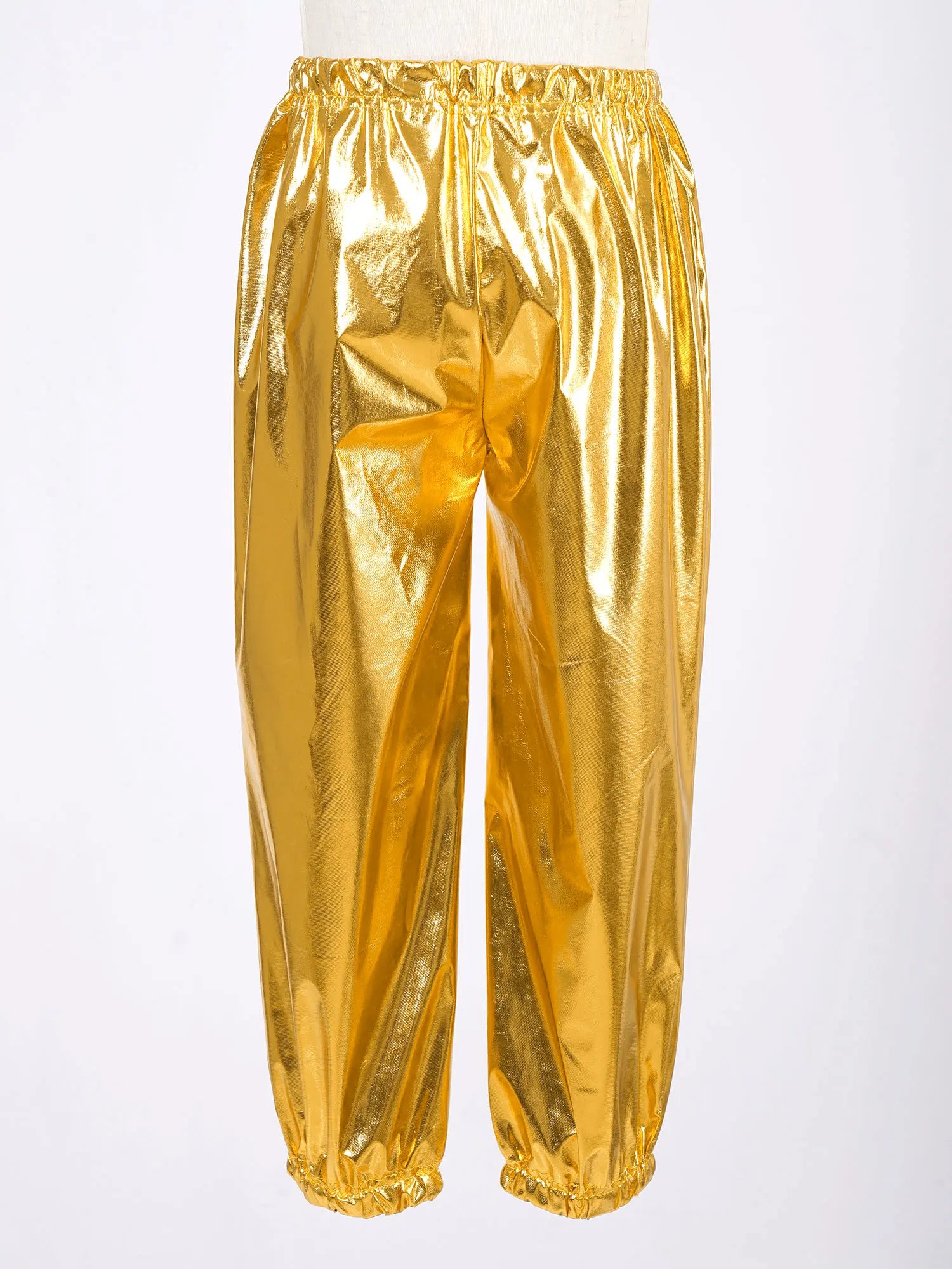 Kids Girls Boys Fashion Clothes Set Metallic Shiny T-shirt with Pants Suit for Jazz Hip Hop Street Dance Performance Costume