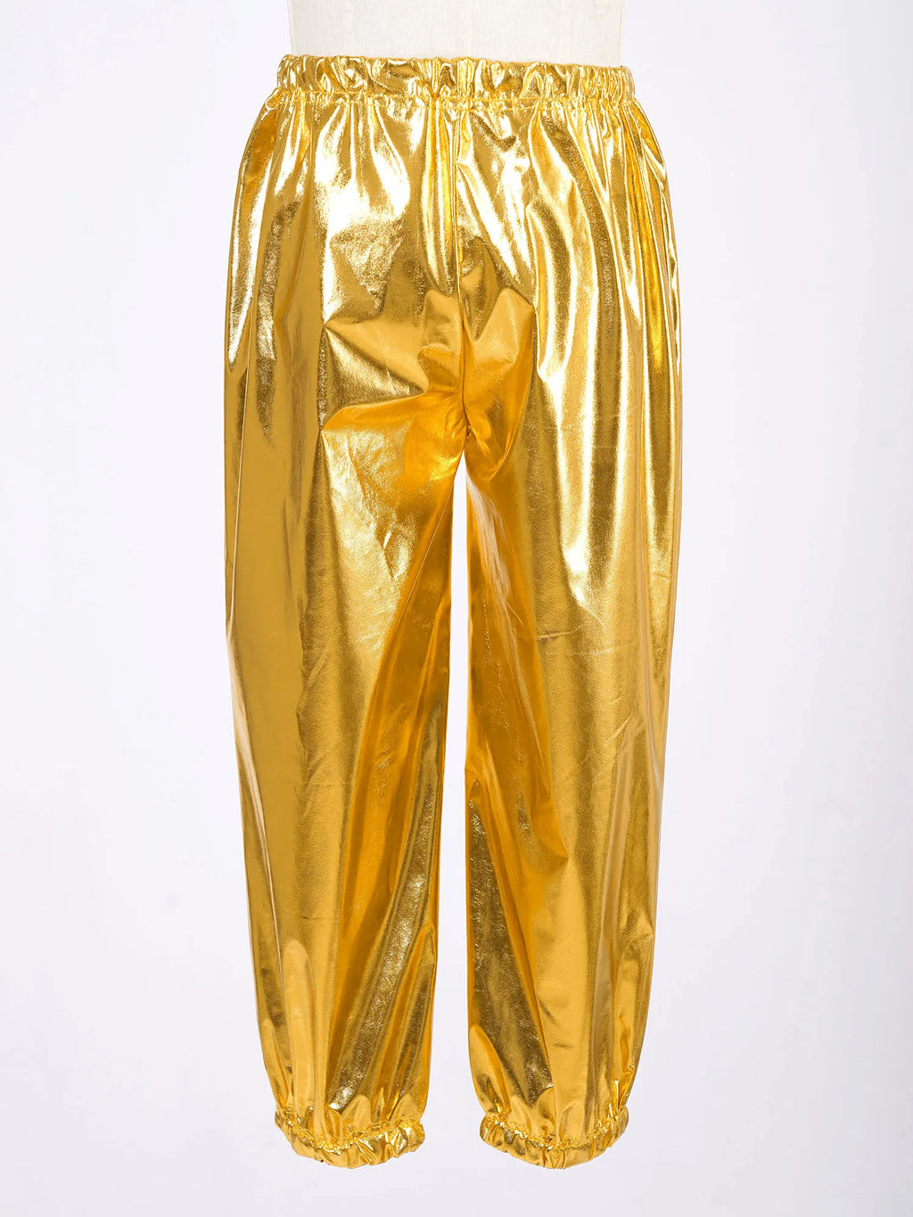 Kids Girls Boys Fashion Clothes Set Metallic Shiny T-shirt with Pants Suit for Jazz Hip Hop Street Dance Performance Costume