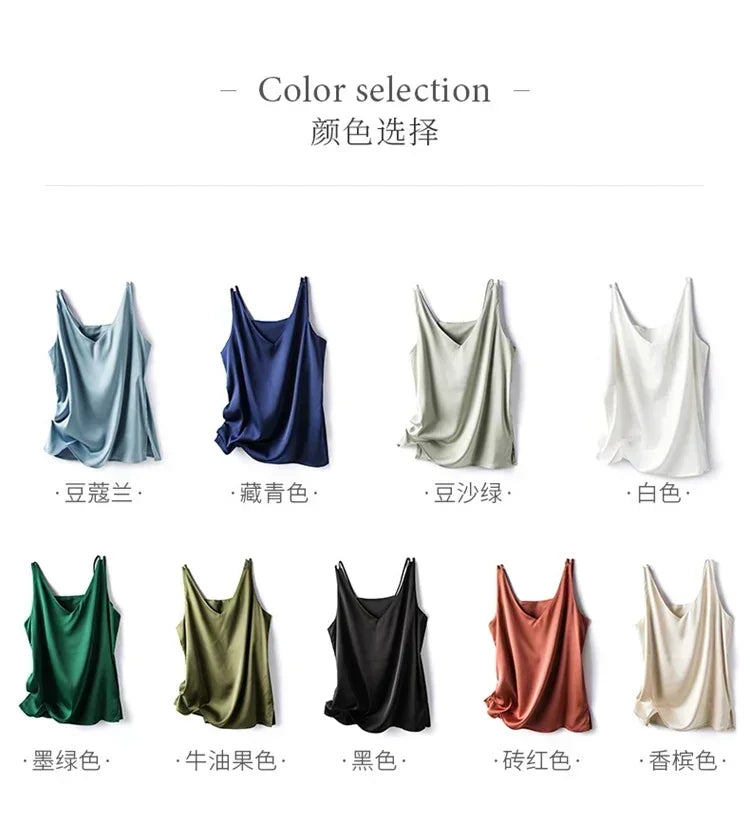 Summer New Silk Top Special Offer Sexy Strap Women's V-neck Printed Letter Tank Top Korean Fashion Solid Color Thin T-shirt