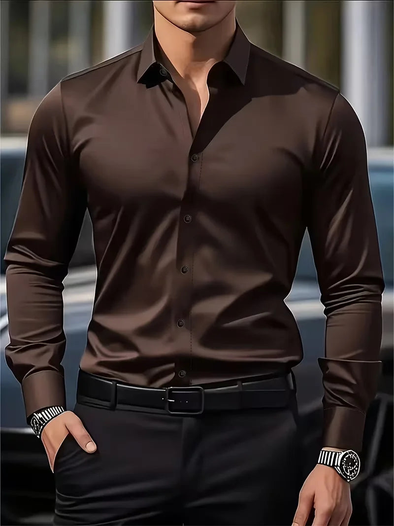 Men's Breathable Long Sleeve Formal Shirt