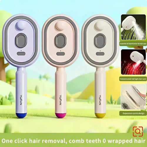 3 in 1 Multifunctional Electric Spray Massage Comb Vibrating Misting Hair Care Comb Detangling Volumizing Comb Gift for Women