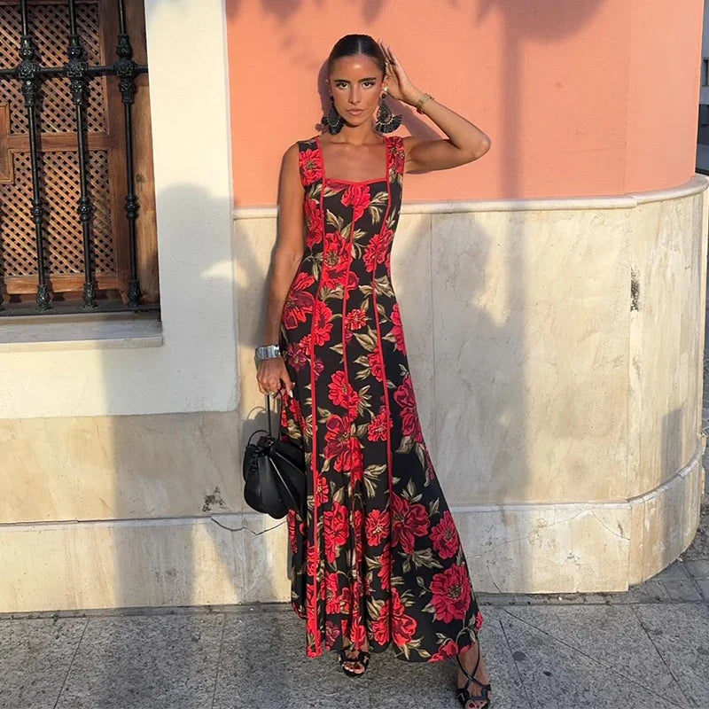 Women's Floral Sling Maxi Dress