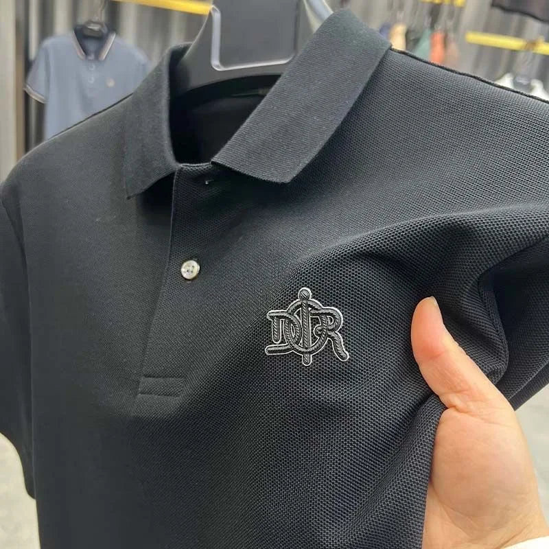 Men's Embroidered Cotton Polo Shirt