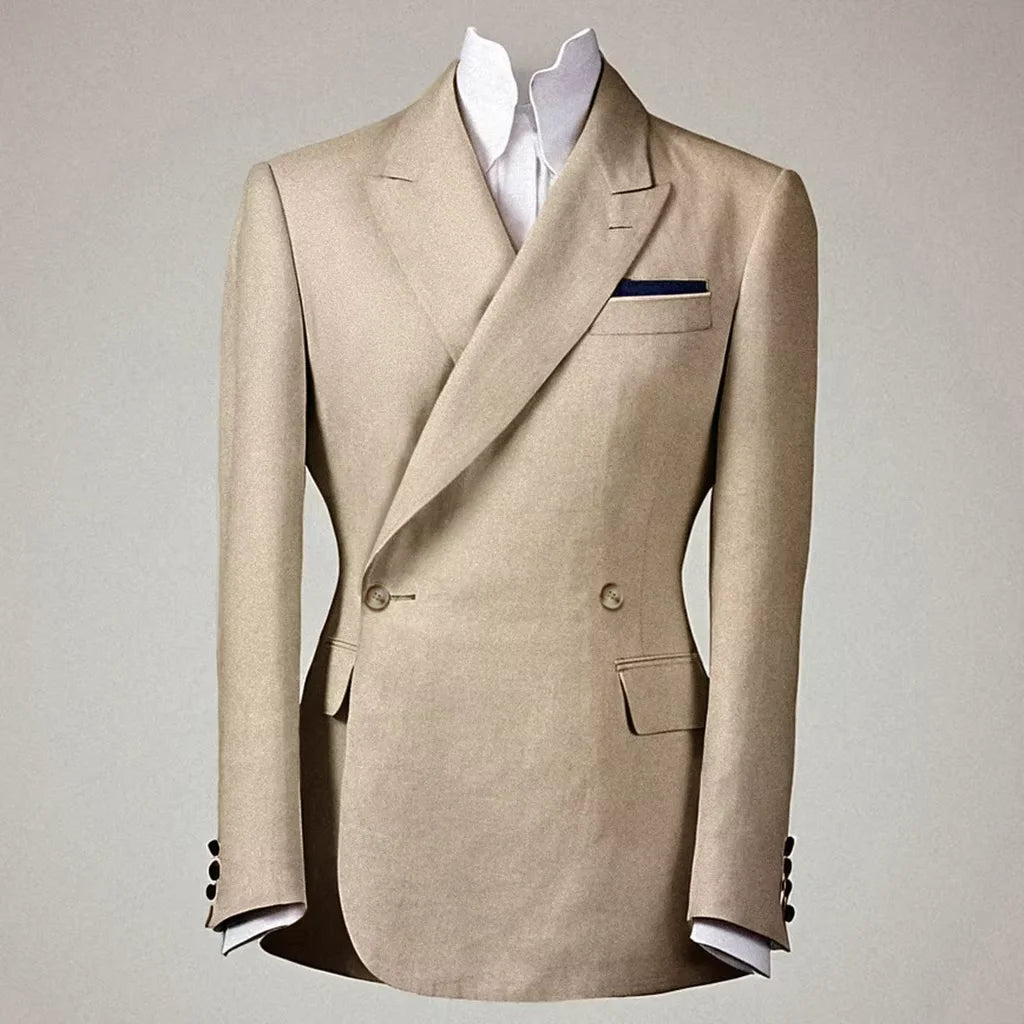 Men's Linen Double Breasted Blazer