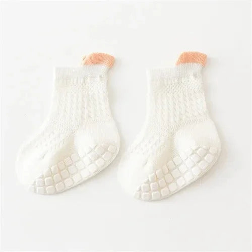 3pairs/lot RAISE 6 Colored Non-slip Baby Girl Sock Breathable Thin Infant Girl Cotton Socks Kids Mesh Socks Children's Socks Kit